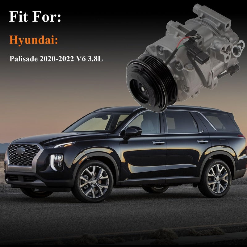 TINJO A/C Compressor Clutch Assembly Kit Plate Pulley Bearing Coil Replacement for Hyundai Palisade 2020 2011 2022 V6 3.8L, AC Air Conditioning Compressor Clutch Coil Auto Repair Kit for Palisade 2020-2022 - Image 2
